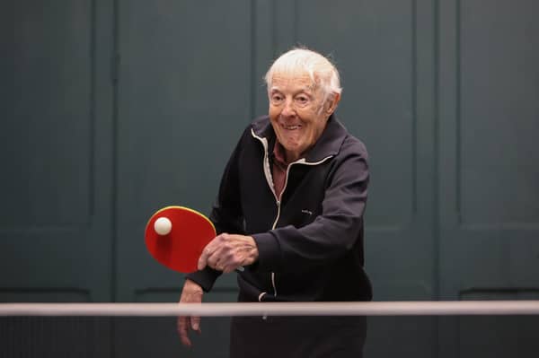 92-year-old table tennis player Ivan Pedley.