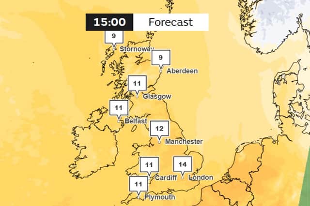 February 21 15:00 Met Office forecast.