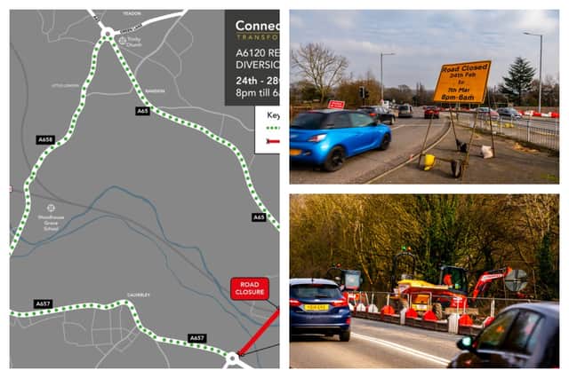 Rodley Roundabout 6.6-mile and 17 minute diversion as Leeds ring road to shut
