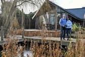 Omaze winner Daren Bell & his partner Claire at their £4.5m house in Norfolk. 