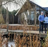 Omaze winner Daren Bell & his partner Claire at their £4.5m house in Norfolk. 