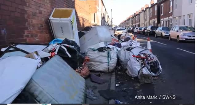 Rubbish on a residential street
