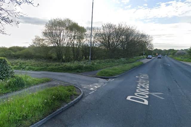 The junction of Doncaster Road and King Royd Lane.