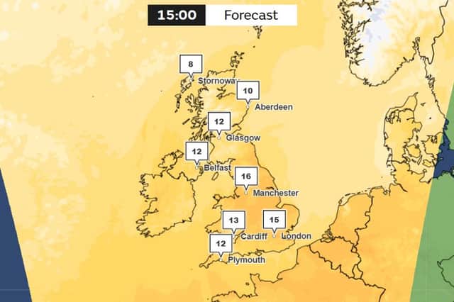 Met Office weather map for 15:00 on March 6.