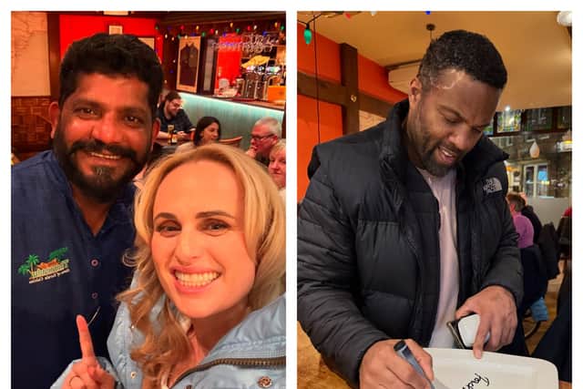 Rebel Wilson and Ray Fearon visited Tharavadu in Leeds while they were filming in Yorkshire