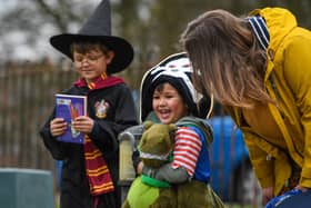 Children dressed up for World Book Day are welcomed to school by their headteacher in 2021 (Photo: Finnbarr Webster/Getty Images)