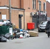 Rubbish piled up on Beach Road in Sparkhill Birmingham