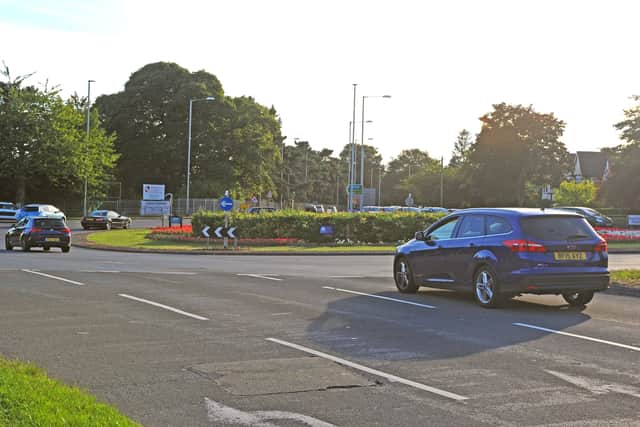 Lawnswood roundabout, off the ring road, in north Leeds.