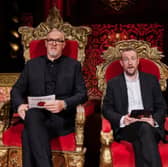 Taskmaster Greg Davies and his assistant 'Little' Alex Horne.
