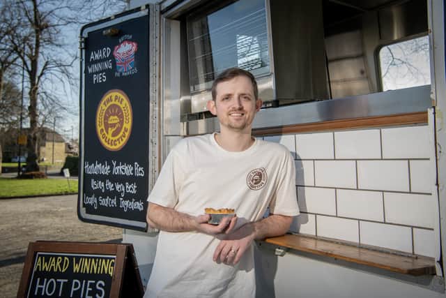 Pie perfectionist Chris Broadbent, the owner of Pool in Wharfedale's The Pie Collective, arrives in the converted vehicle each Sunday to serve up some of the most inventive and delicious pies the region has to offer.