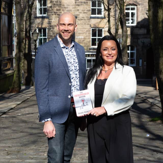 Keynote speaker Mark Roberts with Ward Hadaway's Emma Digby
