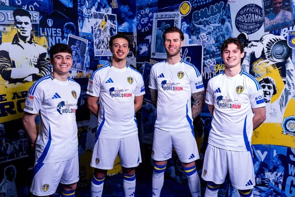 Leeds players wear Wings for Life World Run on their home shirts vs Swansea