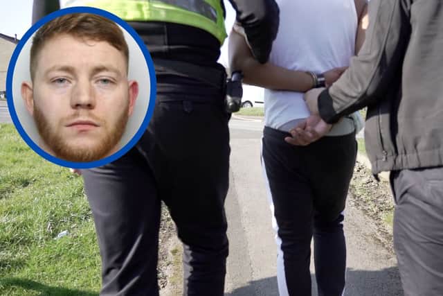 Oxley (inset) attacked the officer and broke his nose during a scuffle while he wanted on recall to prison.