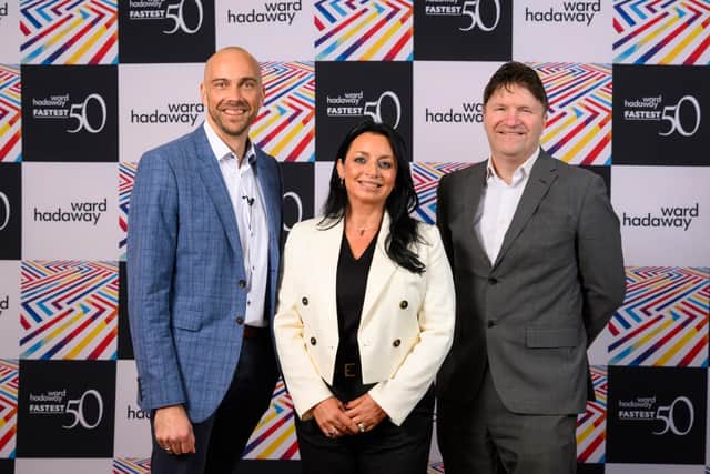 Keynote speaker Mark Roberts, co-founder of Beer Hawk and PerfectDraft, with Emma Digby, Executive Partner in Ward Hadaway’s Leeds office and The Yorkshire Post Deputy Business Editor Greg Wright.