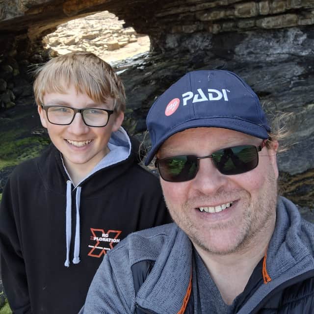 Adam Makewell and his son Cameron Makewell.