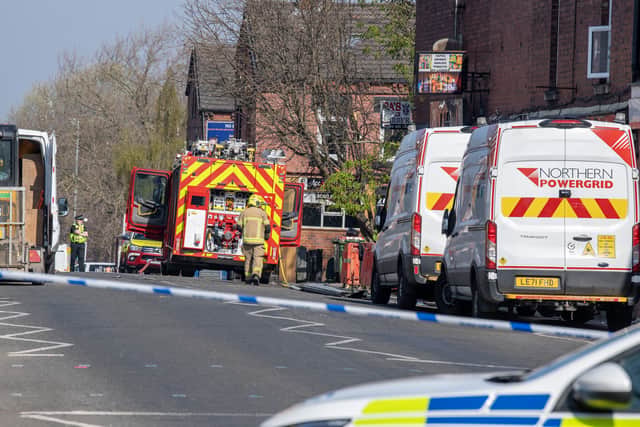Crews remain at the scene alongside police and agency partners.