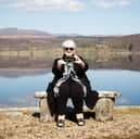 Patricia Moule,  Omaze Winner outside her new £4m home in Scotland.