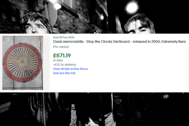 Unusual promotional items, such as this dartboard celebrating Stop The Clocks, are considered high-value collectable items due to their 'odd' nature.