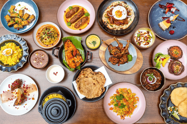 The menu takes its lead from the 2,355-mile journey of the Himsagar Express, reinterpreting regional Indian dishes with British influences.