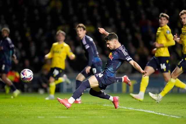DECISIVE: Manor Solomon's Leeds United strike at Oxford United.