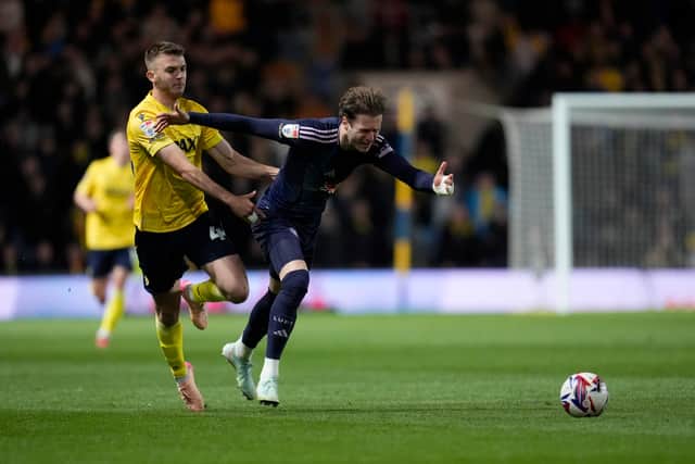 'COMMANDING': Leeds United star Joe Rodon at Oxford United.
