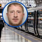 Cooling (inset) was found guilty of sexual assault on a train from London after a Leeds United match.
