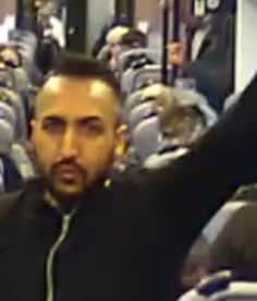 This man is wanted over a sexual assault on a train travelling between Leeds and Huddersfield.