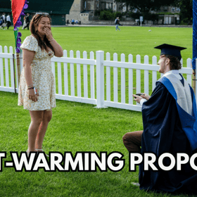 Man proposing to his girlfriend