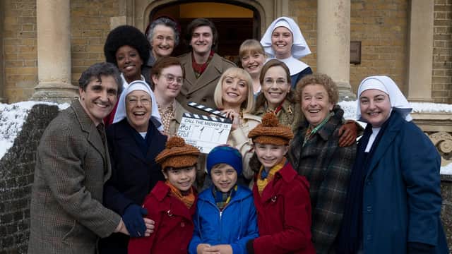 Call the Midwife cast on set of 2025 Christmas special