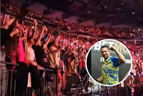 The crowd goes wild as Leeds United fan Luke Humphries seals victory at the First Direct Arena