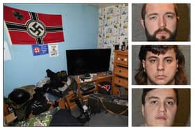 Marco Pitzettu, 25, Brogan Stewart, 25, and Christopher Ringrose, 34, were found guilty on May 14 of planning acts of terrorism. Evidence gathered from undercover operations by police found the three glorified mass murders, idolized the Nazi regime and discussed attacks against mosques, Islamic education centres and synagogues.