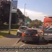 Stolen van rams cars and leaves a 'trail of broken wing mirrors' during high speed pursuit