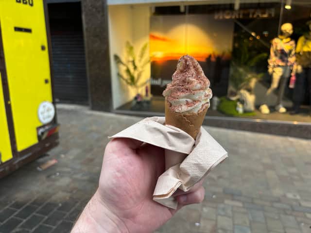 Guests at Flat Iron can enjoy a free soft serve ice cream after tea.
