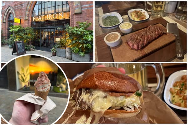 Flat Iron serves steaks, sides, burgers - and soft serve ice cream.