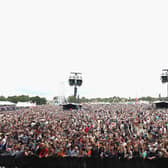 View of the crowd during Day 3 at The Isle of Wight Festival at Seaclose Park on June 15, 2014 in Newport, Isle of Wight. 