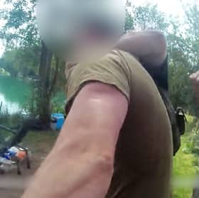 Andrew Bowman is confronted and attacks two Environment Agency water bailiffs whilst fishing at Poole Hall Fisheries near Alveley - assisted by his dad Sidney Bowman.  