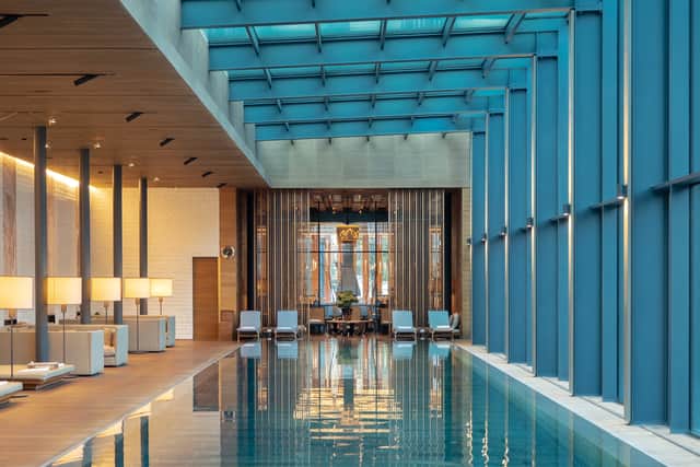The beautiful pool area