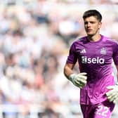 Nick Pope of Newcastle United looks on during the Premier League match between Newcastle United FC and Everton FC at St James' Park on May 25, 2025 in Newcastle upon Tyne, England. (Photo by George Wood/Getty Images)