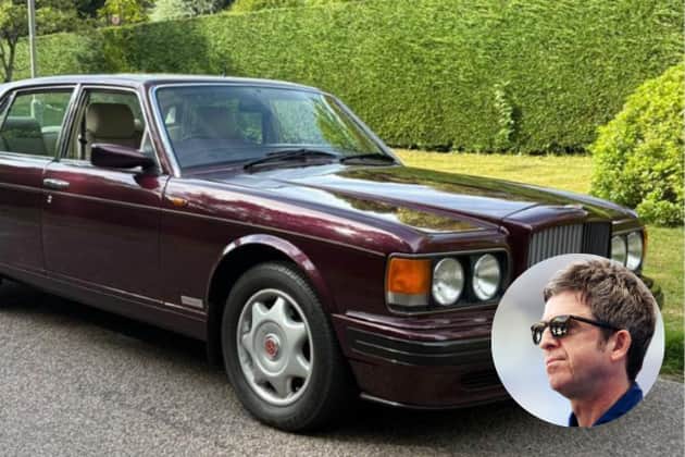 The 1997 Purple Bentley Turbo R, previously owned by Noel Gallagher, is currently for sale for £1.2 million on AutoTrader.