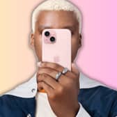 The iPhone 15 remains one of the UK’s most searched smartphones, pictured here in pink with its sleek, modern design
