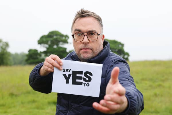Danny Wallace braves the summer weather to accept Halford's challenge to say yes