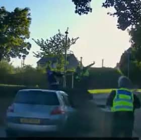 The moment Morgan Swindells is caught by police