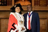Coun Abigail Marshall Katung, left, with husband Sunday Marshall Katung.