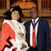 Coun Abigail Marshall Katung, left, with husband Sunday Marshall Katung.