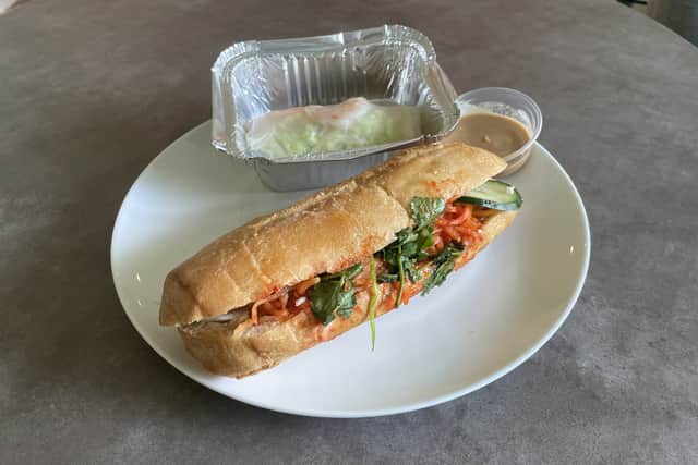 The lemongrass chicken banh mi was fiery, fragrant, and deeply savoury - and it only costs six quid.