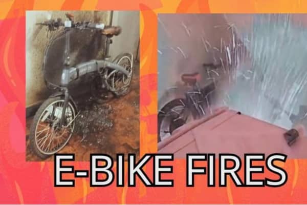 An e-bike exploding