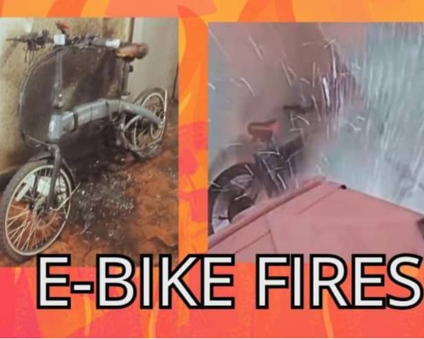 An e-bike exploding