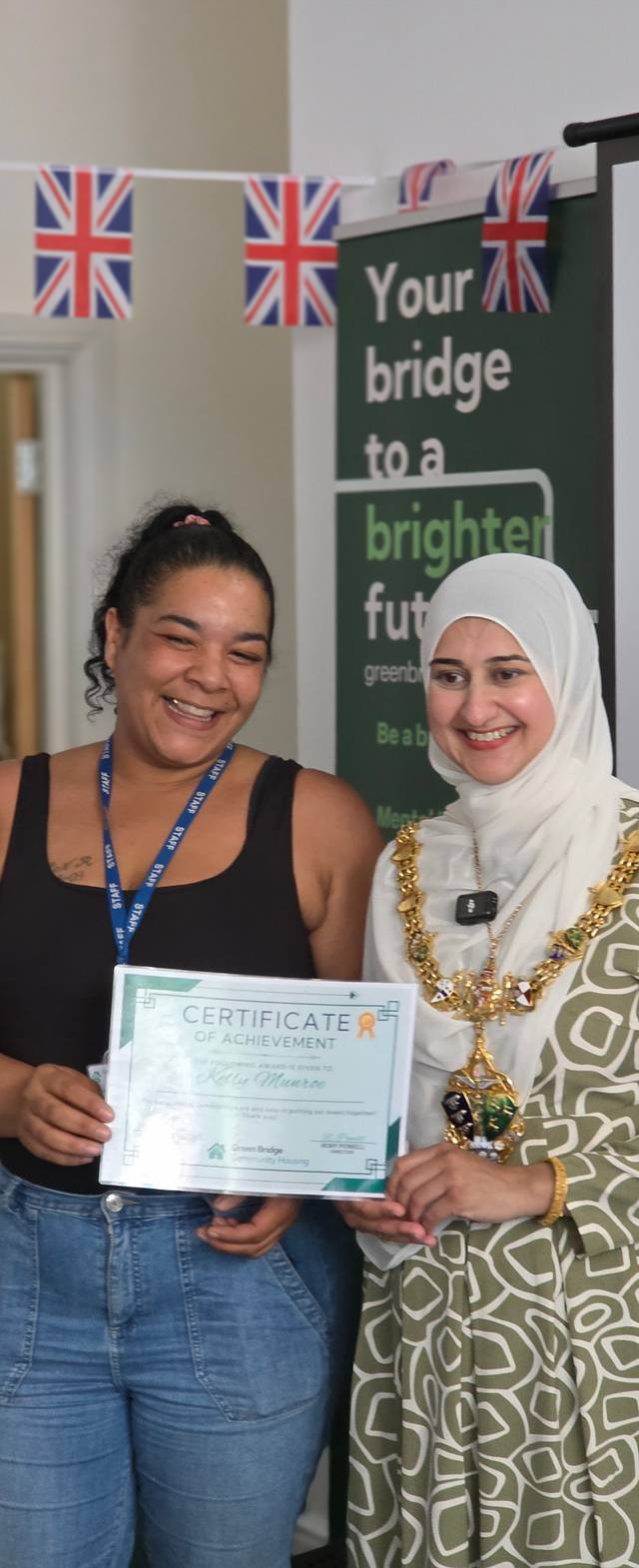 Certificates of achievement were handed out celebrating Green Bridge Community Housing’s first-ever Refugee Week event at its offices in Burngreave, Sheffield.
