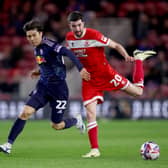 Finn Azaz in action against Leeds United.