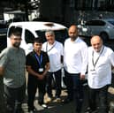 From left, Aumit Rasool, Nadeem Ayub, Kadam Hussain, Dilly Latif and Dougie Reid of the Leeds Hackney Carriage Drivers Association.